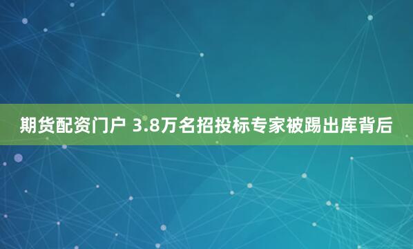 期货配资门户 3.8万名招投标专家被踢出库背后
